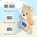 HubiBaby Baby Bath Thermometer & Digital Room Temperature, 2in1 Kids Bathroom Safety Products with Temperature Warning, Floating Teddy Bear (Khaki)