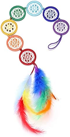 JSDDE 7 Chakra Crystal Dream Catchers Reiki Healing Crystals Bead Dreamcatcher Hanging Ornaments for Decoration Balancing Meditation
