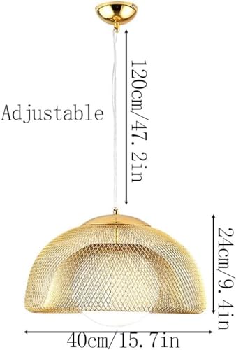 Suspension E27 dorée double maille pour éclairage de studio moderne - 5