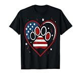 American Flag Patriotic Dog & Cat Paw Print - 4th Of July T-Shirt for Men Women Kids