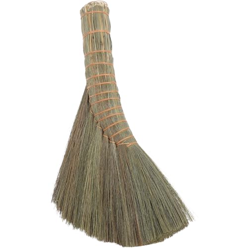 LIFKOME 伝統的な芒草ほうき 軽量ソフトブラシ 静電気防止 家用家具ソファ清掃用 コンパクト携帯可能 手作り室内掃除用