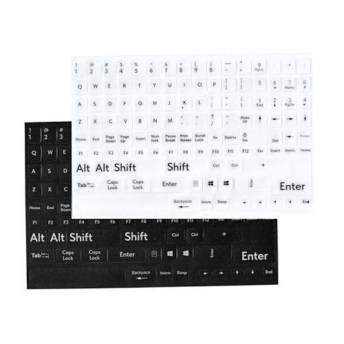 Image of Generic English Keyboard Stickers for Laptop, Full Layout, Black+White