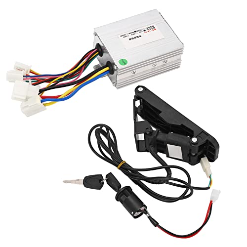 Alomejor 24V 500W Geschwindigkeit Motor Controller und Drossel Pedal mit Schloss Schlüssel für Elektro Fahrrad Roller