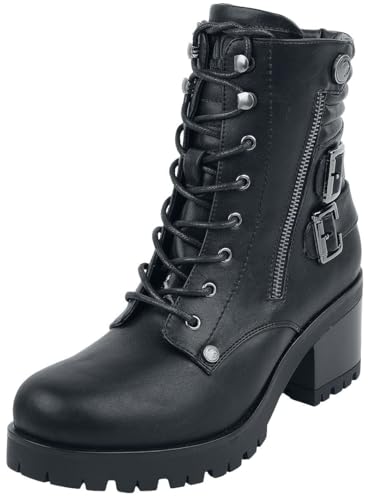 Black Premium by EMP Mujer Botines negros con hebillas y tacón EU40