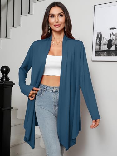 Image of Women's Lightweight Open Front Cardigans Casual Soft Drape Spring Summer Fall Cardigan S-3XL