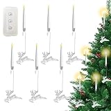 Kerzen ohne Flamme für Weihnachtsbaum – Weihnachtsdekoration | LED-Kerze, Eiswürfel, fliegende Vögel, Elch, mit Fernbedienung, Timer | für Weihnachtsbaum, Haus, Fenster, Tisch, Hochzeit