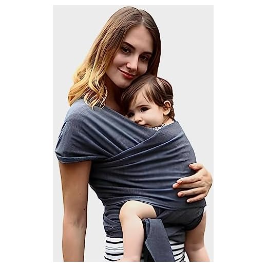 Fascia Porta Bebé, Frabe Family, Fascia Neonato, Marsupio Neonati, Marsupio Bambino, Antracite, Fino a 16kg