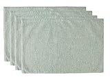 Fennco Styles Classic Woven Textile Decorative 12 x 18 Inch Table Placemats, Set of 4 - Sage Green Table Place Mats for Family Dinner, Banquets, Special Events and Home Décor