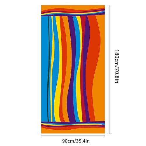 YOBEYI Extra Large Striped Beach Towel - Ultra Soft Microfiber, Quick Drying and Sand Free, Suitable for Travel, Yoga, Camping and Swimming - Machine Washable, Beach Towel