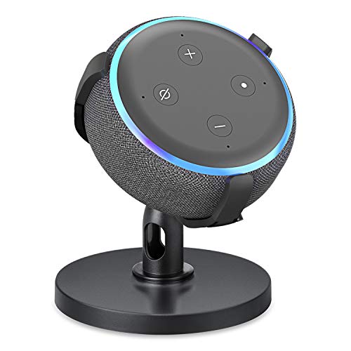 Dot 3rd Generation Stand Table Holder for Echo Dot 3rd Generation, 360° Adjustable Stand Bracket Mount, Space-Saving Dot Accessories, No Muffled Sound Original Outlet Hanger for Smart Home Speaker