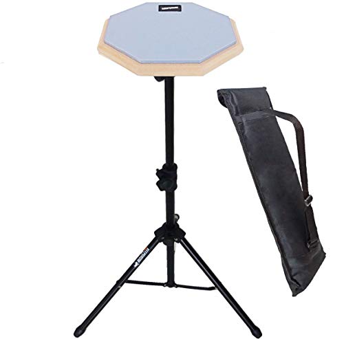 keepdrum DP-GY8 Practice Set Drum Pad Grau mit Übungspadständer und Tasche
