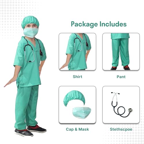 Image of Kaku Fancy Dresses Our Helper Costume for Boys & Girls | Social Helper Doctor, Nurse, Fireman, Postman, Teacher, Farmer Dress For Kids