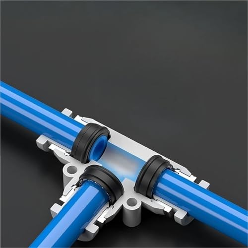 Conector neumático de 3 vías con rosca BSPT de 1/4" y anillo de 6mm 7