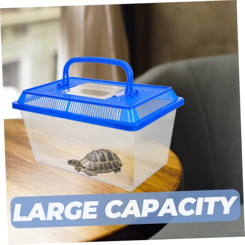 Caja para tortugas creativa con plataforma de plástico para descanso y comida 7