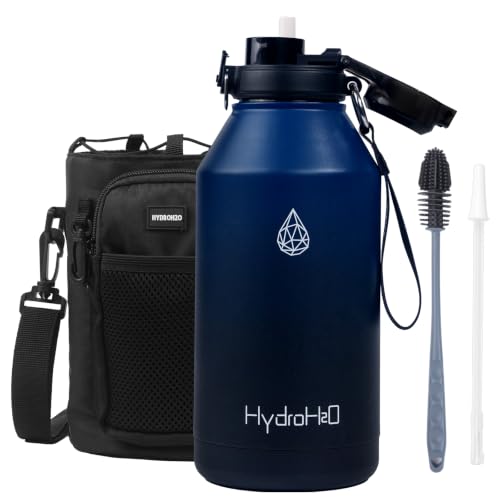Image of 64 oz Insulated Water Bottle with 2‑in‑1 Pop‑Up Straw & Spout Lid