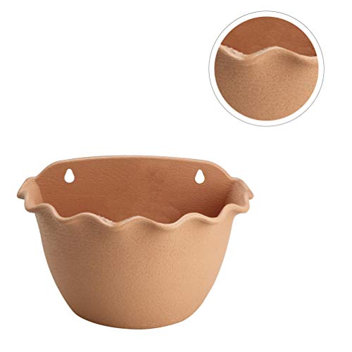 Doitool Flower Pots Outdoor Wall Flowers Plant Planter Pot Vertical Wall Mount Planter Pot Wave Hanging Flower Basket Railing Fence Planter Resin Gardening Container L Wall Mounted Planters #TOP7