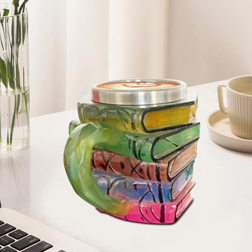 Tasse à café 3D bibliothèque en céramique colorée pour cappuccino - 4
