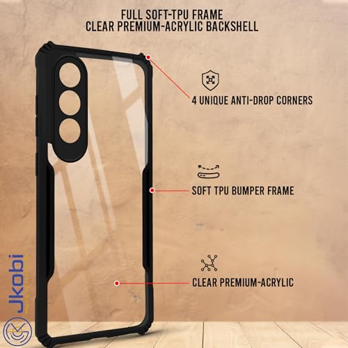 Image of Jkobi Back Case Cover for Oneplus Nord CE 4 (Polycarbonate Clear Panel with Shockproof | Professional Black)