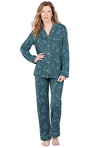 PajamaGram Women Pajamas - Softest Pajamas, Green Floral, MD