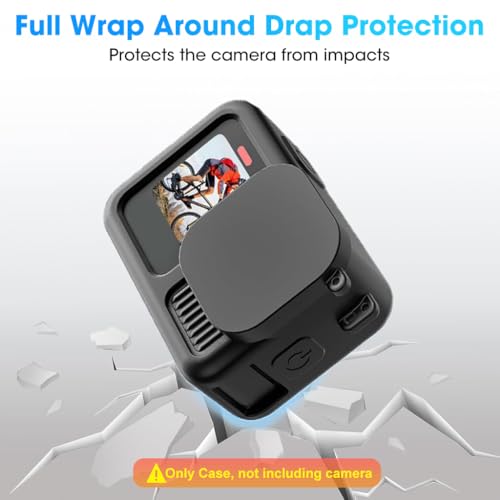 Image of ZORBES Silicone Sleeve Rubber Protective Case Only Applicable to Go Pro Hero 13 Black Standard Lens, Battery Side Cover&Screen Protectors& Lens Caps&Lanyard for Hero 13 Black Accessories Kit