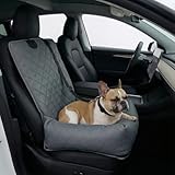 Resomon Dog Car Seat for Small Medium Dogs, Microfiber Leather Pet Car Seat with Washable Pee Pad, Waterproof Scratch-Resistant, Safety Leash, Detachable& Foldable, 21.7' x 19.7' x 6.3', Matte Gray