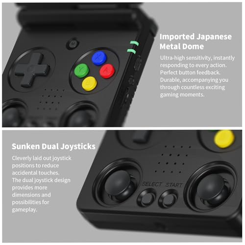 Image of Anbernic RG34XXSP Foldable Retro Handheld Game with 3.4 Inch IPS Screen Linux System Built-in 64G TF Card 5000+ Games Handheld Emulator Support 5G WiFi Bluetooth TV Output(Black)