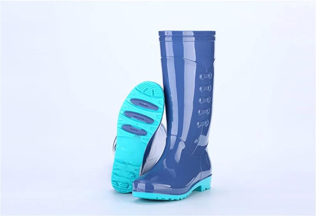 Women's Mid Calf Rain Boots Galoshes Rubber Water Booties Short Waterproof Anti-Slip Garden Shoes