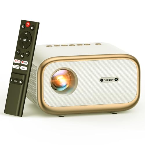 [Auto Focus/Keystone] Android TV Projector 4K with Netflix Built in, VIZONY 800ANSI 5G WiFi Bluetooth Outdoor Projector, FHD Home Movie Projector with 4P4D/Zoom/PPT Compatible Phone/Laptop, 8000+ Apps