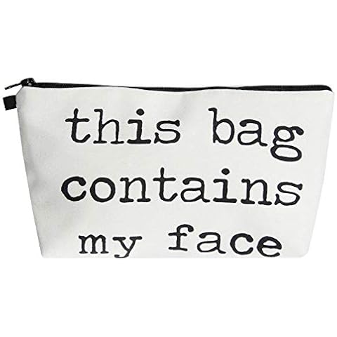 3D Letters Printing Large Capacity Pencil Case Makeup Bag Storage Bag Travel Wash Handbag Cover