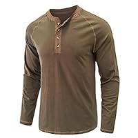 UHouse Henley Homme Manche Longue Boutonné T-Shirts Col Tunisien Tshirt Tennis Teeshirt Fin Cut Teeshirts Sport Vêtements Casaul Haut Golf Habit Mes Commandes en Cours De Livraison Vert L