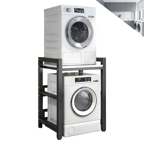 HJYBFA Soporte Ajustable para Secadora y Lavadora, Estructura de Metal Resistente, Capacidad de 400 kg, diseño Que Ahorra Espacio, Ideal para la organización del lavadero, Uso multifuncio