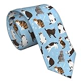 Maailoo Cats Men'S Neckties Tie Print Novelty Neck Ties Great For Weddings Dances Gifts