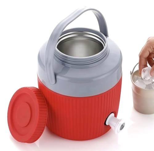 Image of Insulated Water Jug with Leak Proof Tap, 3 Litre, Red | eco Friendly