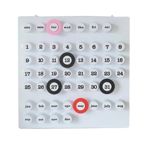 【BZJKING】ウォールデコレーション 万年カレンダー シンプル 卓上 デスクトップ カレンダー 備品 子供用 オフィス用 ブロック オーナメント (ホワイト)