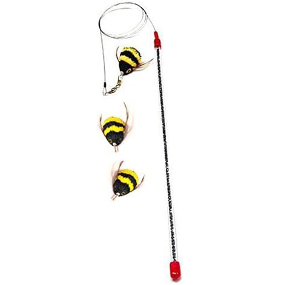 GoCat Da Bee Teaser Wand and Two Extra Bee Attachments from The Maker of Da Bird and Cat Catcher - Value Pack