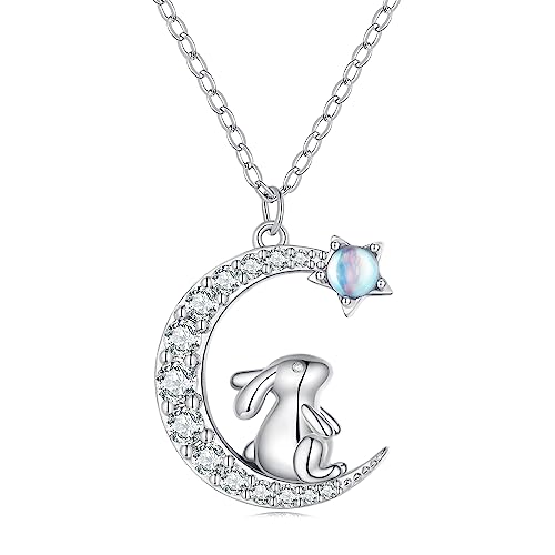 Collier lune et étoile en argent cadeau d'anniversaire idéal pour petite fille et ado