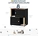 Garvee Cat Litter Box Enclosure for 2 Cats, Double Hidden Litter Box Furniture Cabinet with 2 Scratch Mat and Scratch Post, Modern Farmhouse Wooden Enclosed Cat Washroom, End Side Table