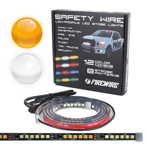 FIREWIRE - Firewire LEDs Version 2 Emergency Truck Strobe Lights | Safety Vehicle Lighting Back Window or Under Tailgate LED kit with Strobe Controller | V2 50" Inch Strobe Light (Amber/White) 2025