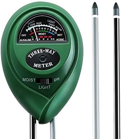 famecame Soil Tester 3 in 1 Soil Moisture Meter for Home, Farm, Lawn, Indoor/Outdoor - Ph, Light & Moisture - No Battery Needed (with Various Plants Guide) - Green