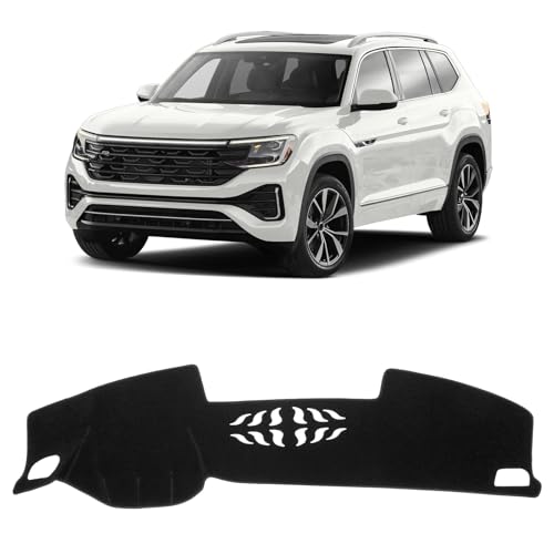 KUST Black Dash Cover for Volkswagen/VW Atlas 2024 2025 2026 (Without HUD) Polyester Dashboard Cover Non-Slip Interior Accessories for Atlas Custom Fit Dash Mat Sunshade Windshield No Glare by KUST - Used condition - US$20.07