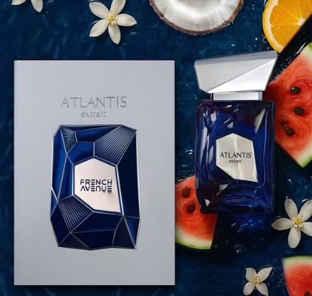 Atlantis Extrait Perfume Árabe Unisex Extrait de Parfum 100ml de Larga Duración, Mandarina Sandía Coco Ámbar Gris Cacao, Fragancia Intensa Frutal