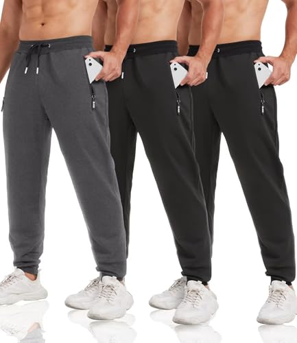 Pantalon de survêtement homme fuselé avec poches zippées pratiques pour le sport