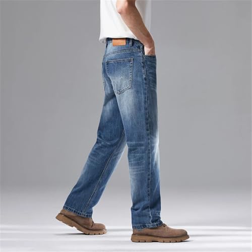 Men's Wide Leg Jeans Loose Straight Classic Denim Pants Trousers3