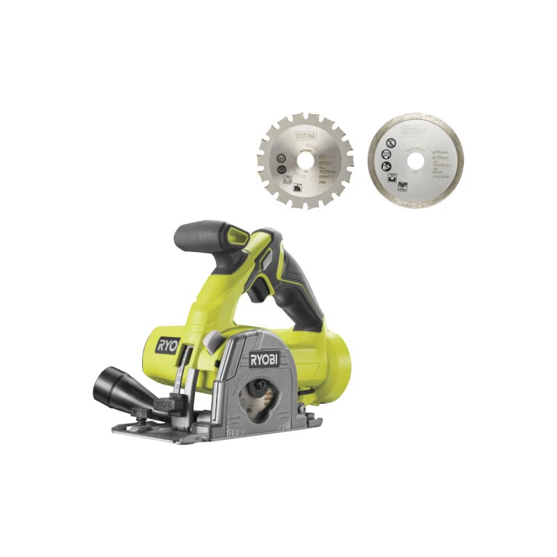 Pack RYOBI - Scie multi matériaux R18MMS-0-18V One+ 85mm - 2 lames - Sans batterie ni chargeur - Kit 2 lames bois/métal/carrelage - RAKMMS02K