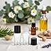 Juroicessry 2Pcs Black 30ML Clear Empty Glass Essential Oil Roller Bottles Vials Containers Refillable Roll-on Bottle,Refillable Cosmetic Containers Refillable,Roller Bottles,Tools and Accessories