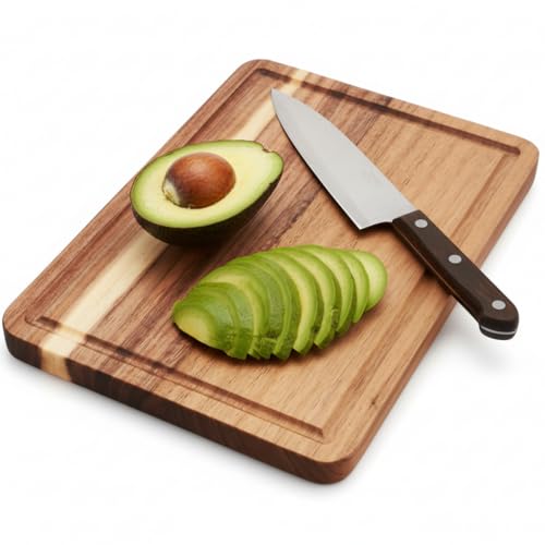 Small Acacia Wood Cutting Board with Juice Groove (10' x 7'), Wooden Cutting Board...