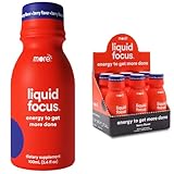 More Labs Liquid Focus, Nootropic Smart Drink with Powerful Antioxidants & Adaptogenic Herbs for Energy and Concentration, 150mg Caffeine (Pack of 6)