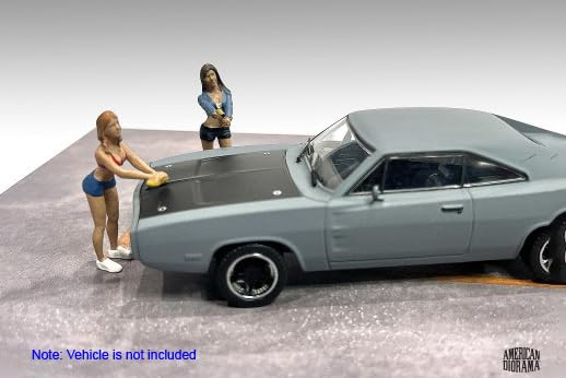 Set 2 Figuras Car Wash Girls American Diorama 1:43 38356 miniatura 3