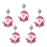 5pcs Metal Santa Claus Suncatcher Parts Hanging Window Pendant DIY Metal Christmas Ornament Parts Gifts