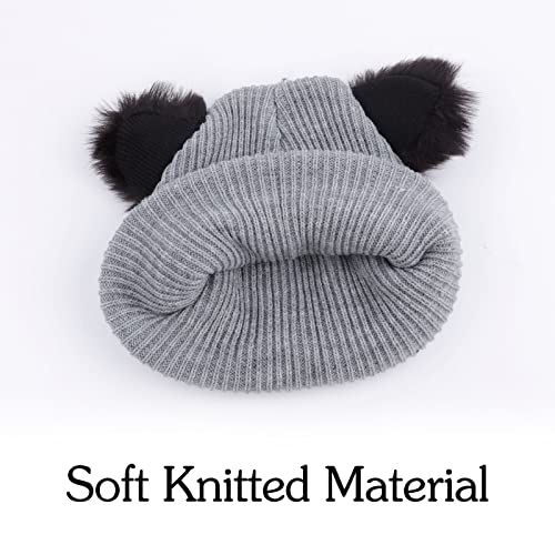 Women Girls Cute Cat Ears Beanie Hat Winter Crochet Knit Cap3